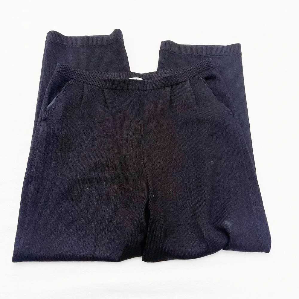VTG St. John Marie Black Knit Pants SZ8 MINT USA